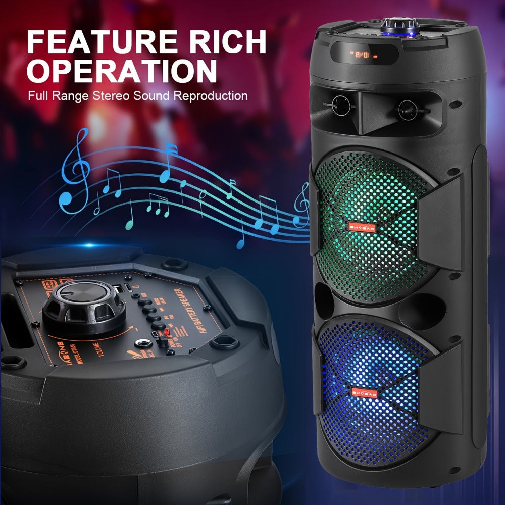 Portable PA Speaker, 59cm, Remote Control, Bluetooth, Dual, Karaoke for Parties