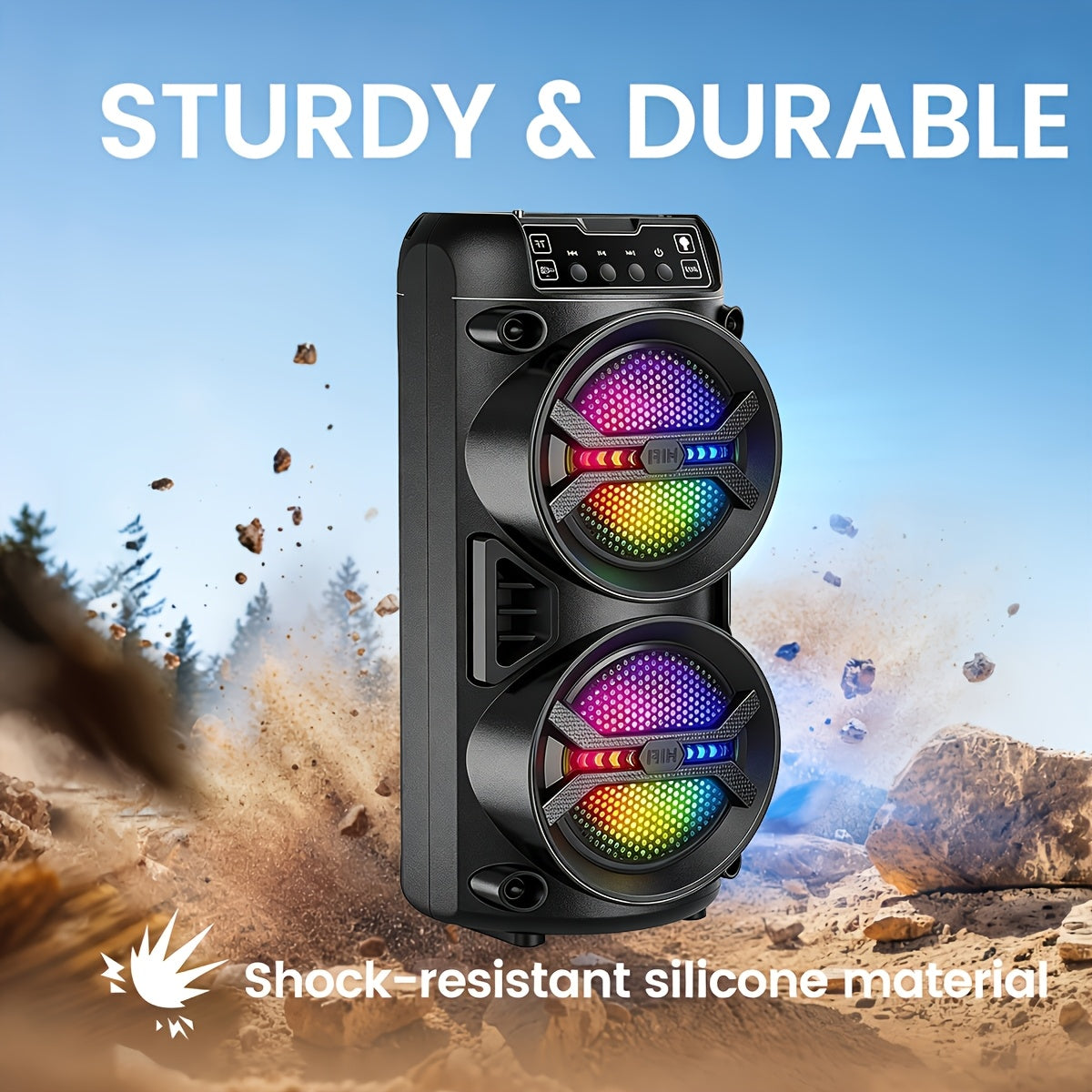 Peak 6500W Professional-Grade Subwoofer Wireless Speaker with Lightweight And Portable Design, High-Dynamic Sound Field Performance, Studio Recording Equipment, RGB Ambience Light Effects, Essential for Easter/Mother'S Day Parties