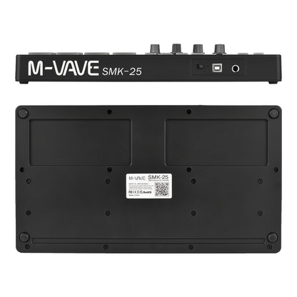 M-VAVE 25-Key MIDI Keyboard Controller with, Velocity-Sensitive Slim Keys & RGB Backlit Pads - Portable / MIDI Controller Compatible for DAW, Compatible with, Ableton, FL Studio, Cubase, Reason - - ()