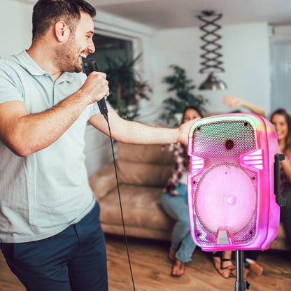 Portable Karaoke System, RGB, Remote Control, Rechargeable for Parties and Karaoke