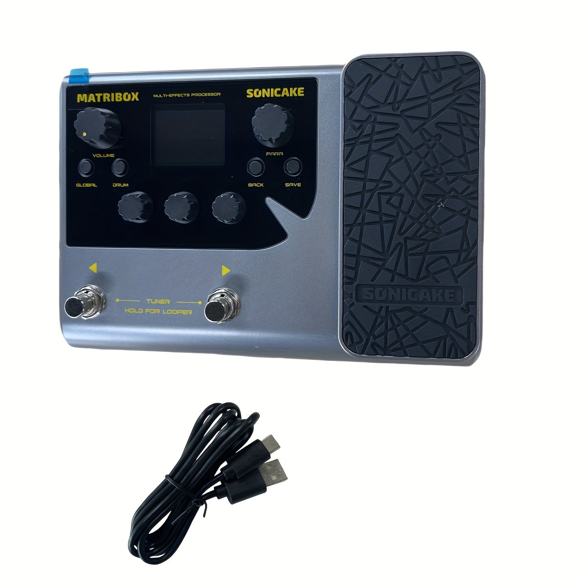 SONICAKE Matribox Guitar Bass Amp Modeler IR Cabinet Simulator Multi-Effects Processor W/ Expression Pedal, Stereo OTG USB Audio Interface, FX Pedal for Recording Live Play with 1pc Typc C Cable