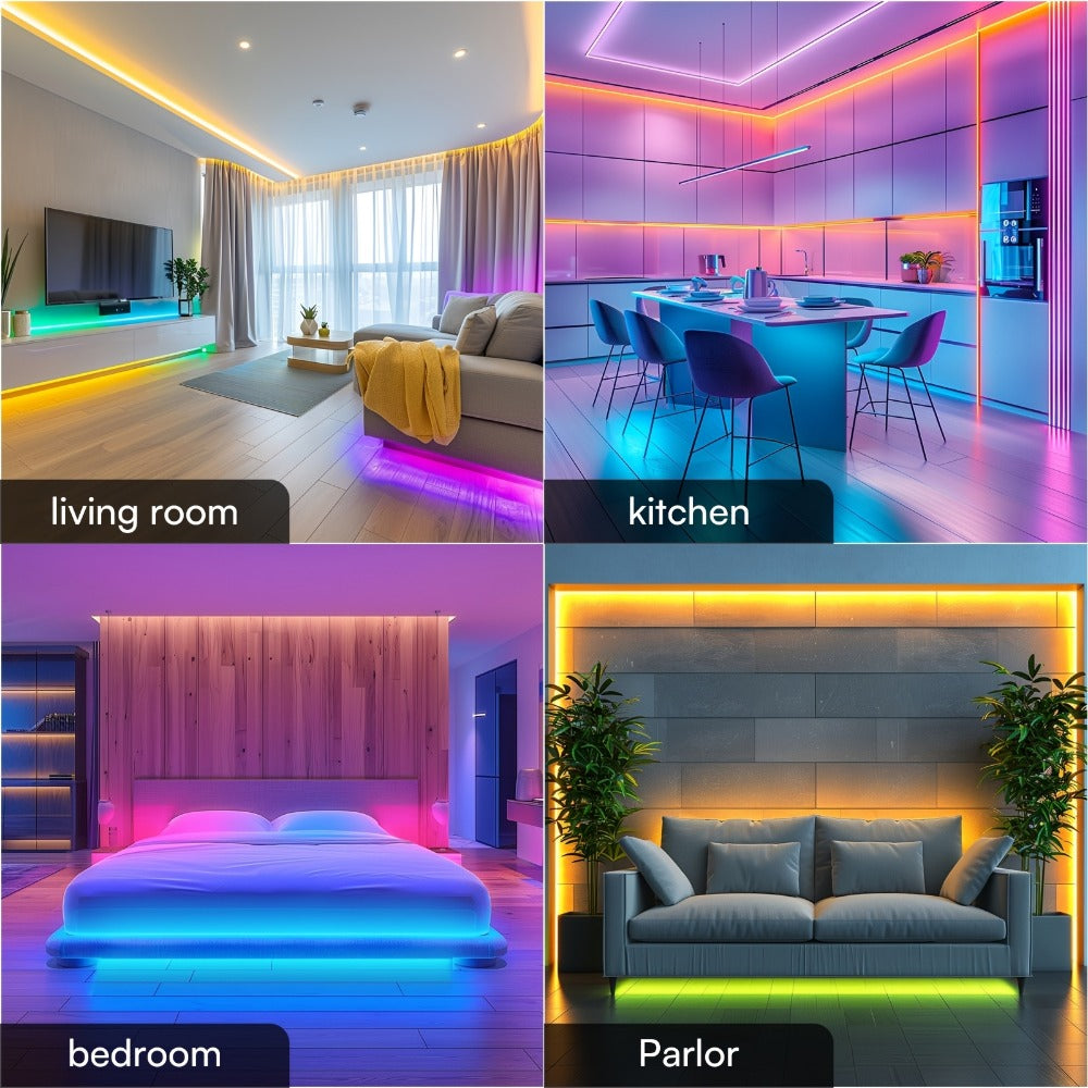 Smart LED Light Strip, 50/100-Foot RGB Set with App, Timer and Music Sync