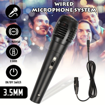 Portable Karaoke System, 3.5mm, Handheld, Wired, Microphone for Parties and Karaoke