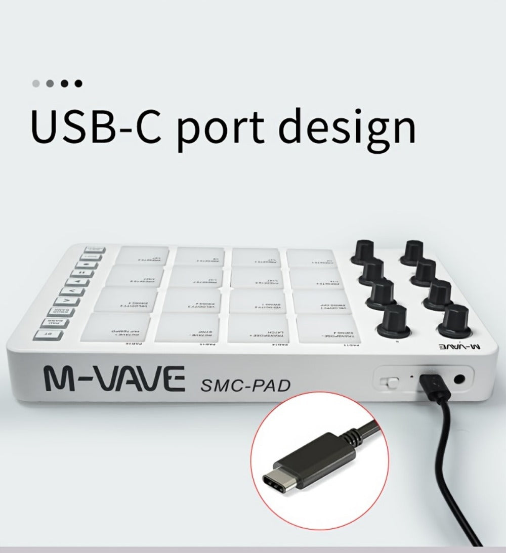 MIDI Pad Controller, USB, Wireless, Professional-Grade, Multi-Effects for Music Production