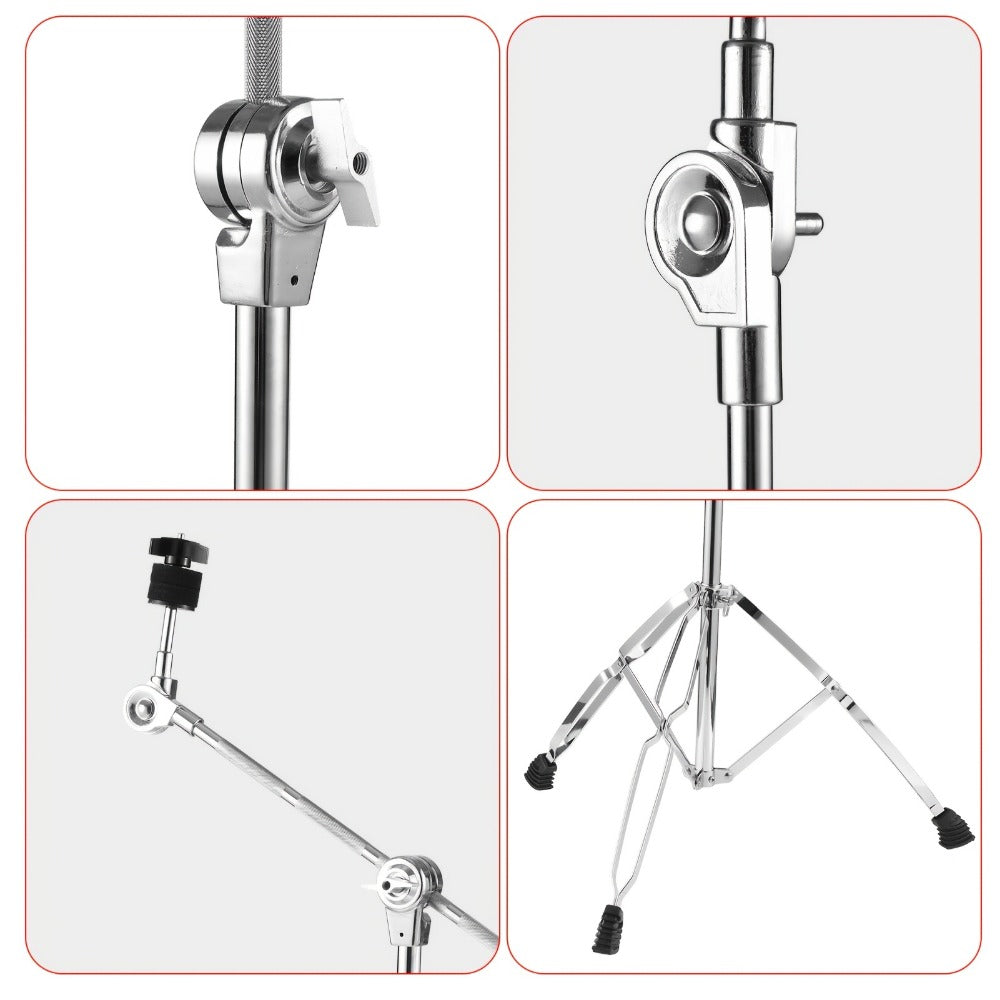Adjustable Tambourine Stand, Upright and Boom Combo for 14 to 20-Inch Drums