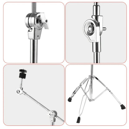 Adjustable Tambourine Stand, Upright and Boom Combo for 14 to 20-Inch Drums