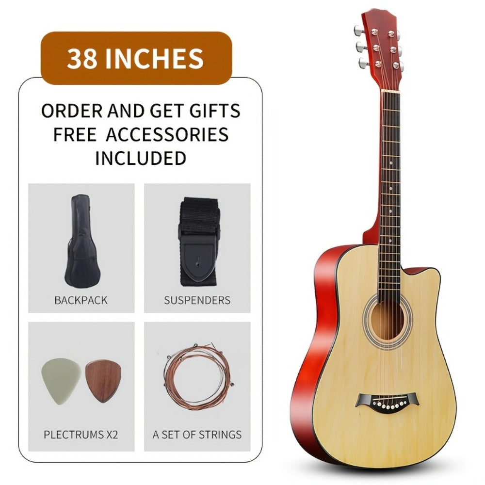 Acoustic Guitar, blue+38 inches, Full Size, Full-Size/, Cutaway, GuitarFor for Lessons