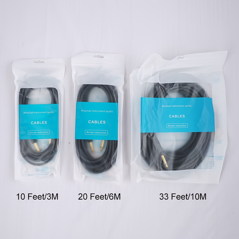 [Pro Audio Guitar Cable] 10ft/20ft/33ft Guitar Cable | 1/4 Instrument Cable for Electric Bass Guitar, Electric Mandolin, Pro Audio