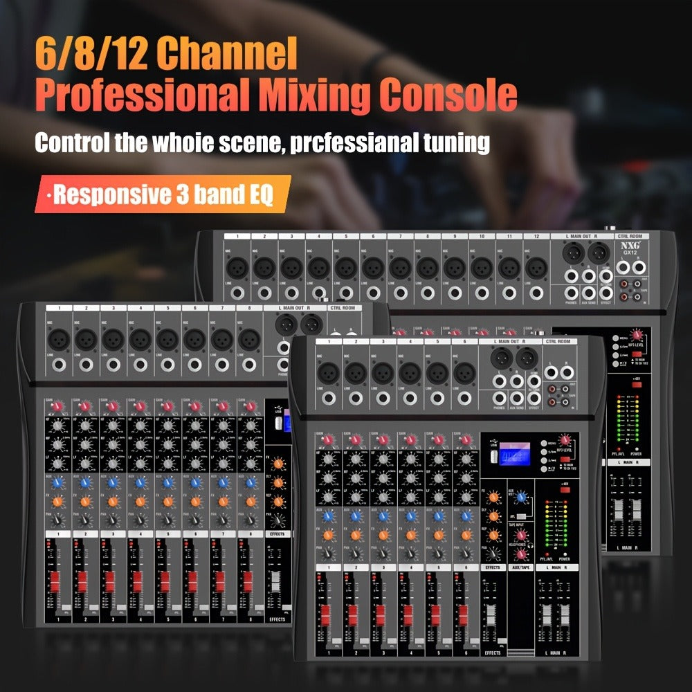 Audio Mixer, USB, Professional, 12-Channel, Controller for Live Sound