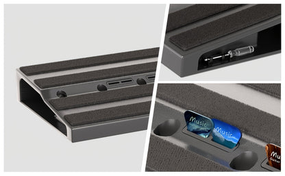 Guitar Pedal Board, Plastic Super Light Guitar Pedalboard Case 2.87 Lbs, 22" X 11" X 2.8" Portable Pedal Board for Electric Guitar Effects with Carrying Bag Black, Adhesive Hook Sided Mounting Tape