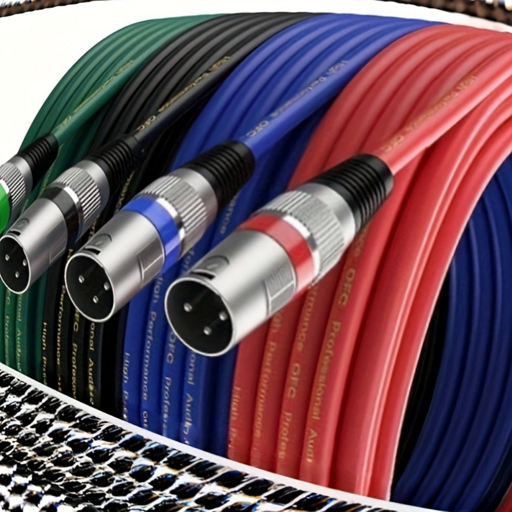 XLR Microphone Cable, 6 Inch, 10 Inch, 4-Pack, QIDUOHAO for Connecting Microphones