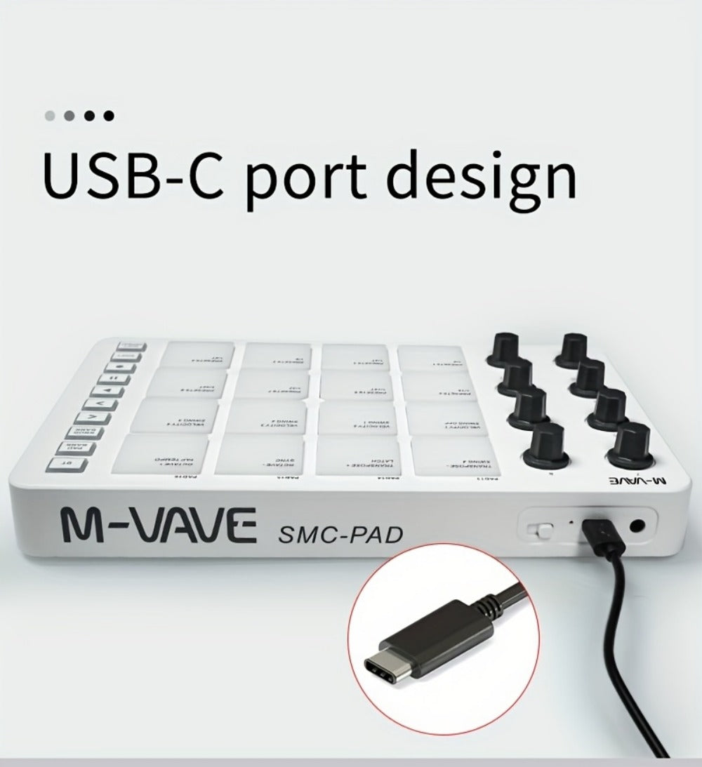 MIDI Pad Controller, Wireless, USB, M-VAVE, Portable for Music Production