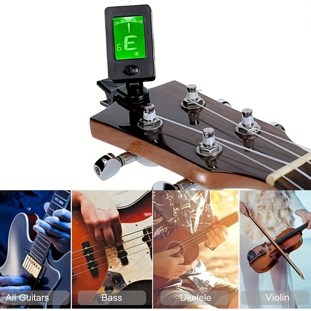 Guitar Pick Set, 7pcs, Clip-On, Tuner, Picks for Practice and Performance