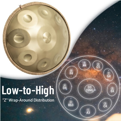 Hand Drum, 440Hz, 22 Inch, Notes, Handpan for Rhythm Practice