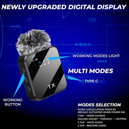 Recording Microphone, Wireless, 328ft, 3-in-1, Mini for Recording and Streaming