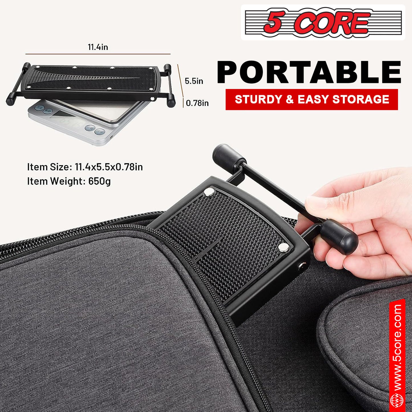 5 Core Guitar Foot Stool Height Adjustable Folding Leg Rest Portable Classical Footrest