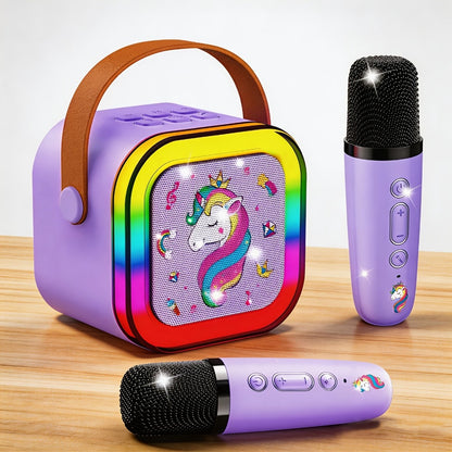 Portable PA Speaker, pink color, Bluetooth, Wireless, Unicorn, Karaoke for Parties