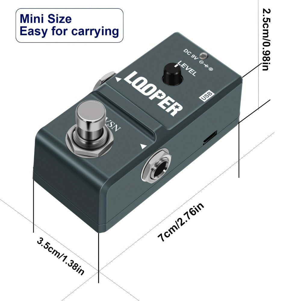 Guitar Effects Pedal, 48Khz, USB, True Bypass, Mini for Electric Guitar Or Bass Tone