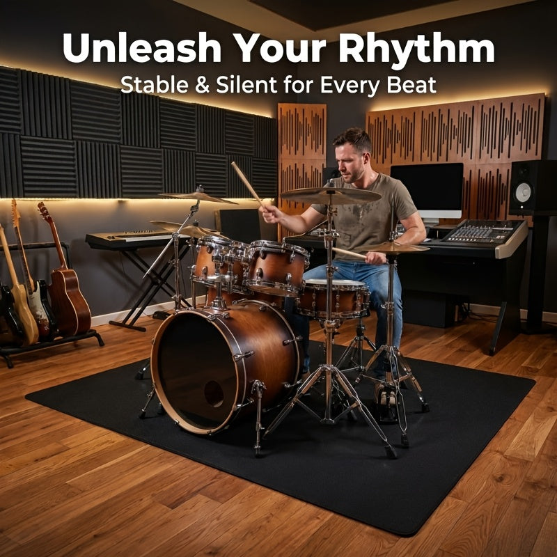Drum Mats Featuring a Non-Slip Base (4X5.3 Feet), Suitable for Jazz And Electronic Drum Kits, Make a Perfect Present for Drummers. These Drum Additions Measure 47 by 63 Inches And Come in Black, Designed to Minimize for Noise
