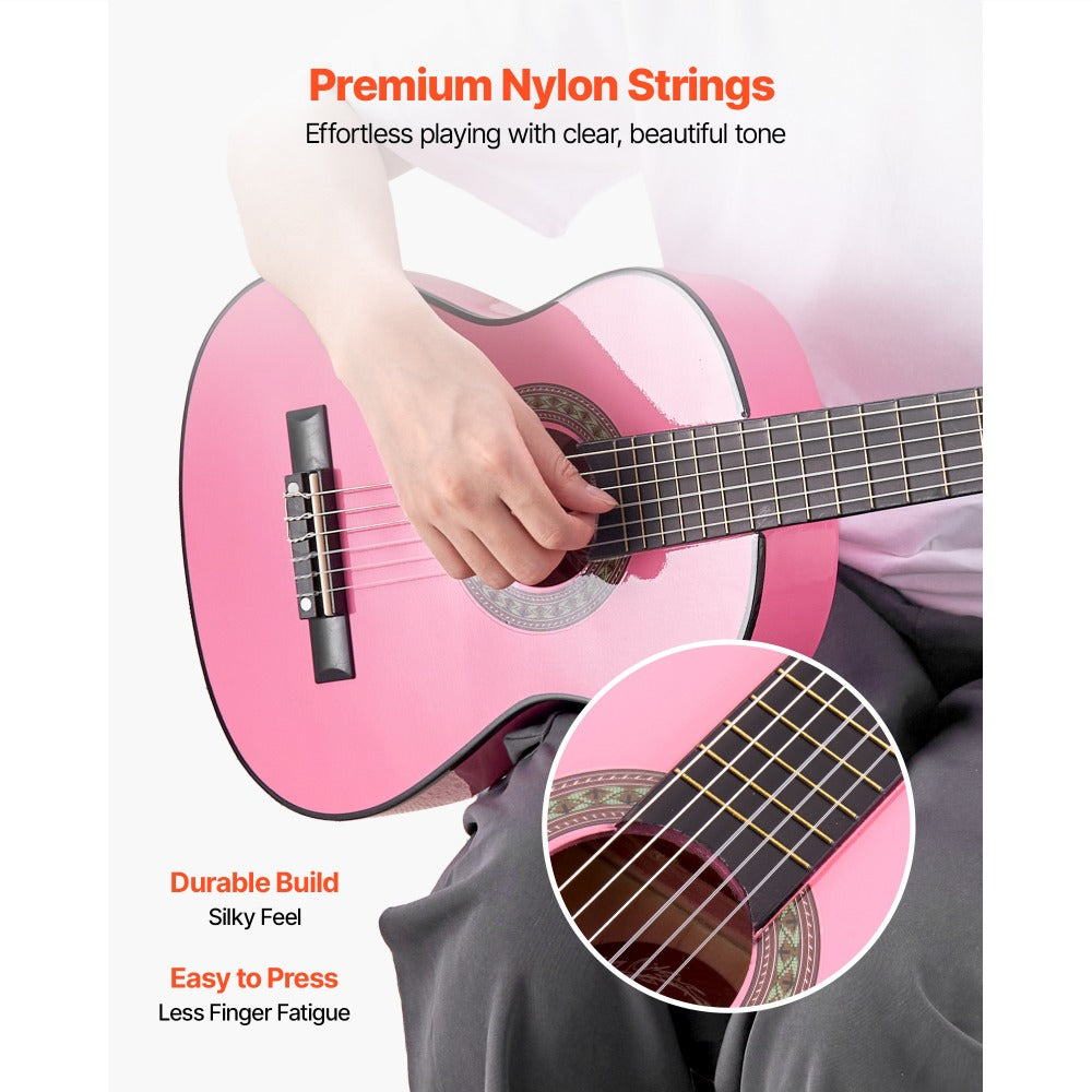 Acoustic Guitar, Black, VEVOR, Classical, Beginner for Lessons and Practice