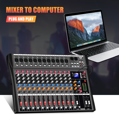 Audio Mixer, USB, Professional, 12-Channel, Controller for Live Sound