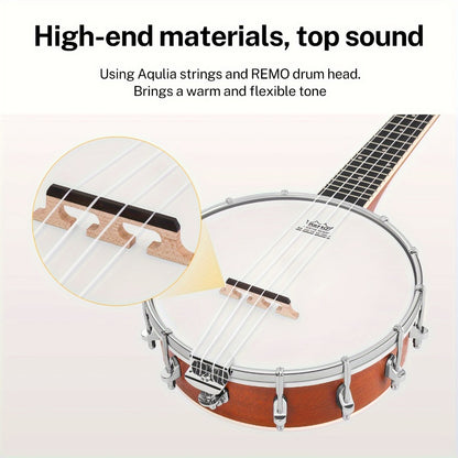 4-String Banjo Ukulele, 23-Inch Beginner Kit with Gig Bag and Picks