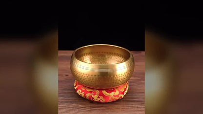 Large Nepalese Singing Bowl Set - with Mahogany Sticks|Handmade Copper Singing Bowls|Meditation Meditation Supplies|for Yoga, Meditation Meditation, Chakra Governance, Relax And Relaxation Calming Mood - Spiritual Gifts for Family And Friends