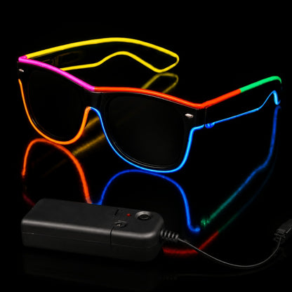 LED Light-Up Glasses, Adjustable EL Wire Eyewear for Festivals and Parties