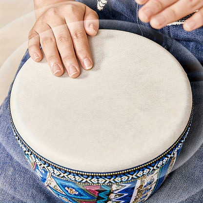 Hand Drum, Portable, Handmade, Campfire, 8-inch for Rhythm Practice