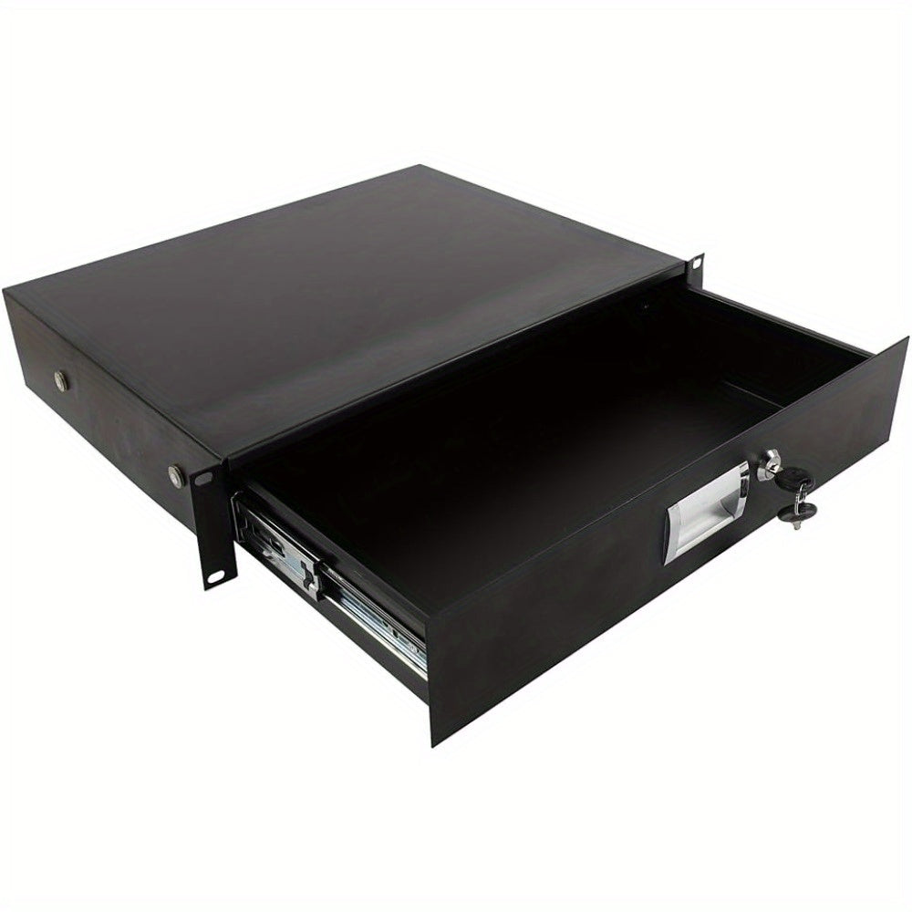 2U Rack Mount Drawer for 19 Inch AV/ Network/ DJ Equipment Racks Or Cabinets with Lock And Key