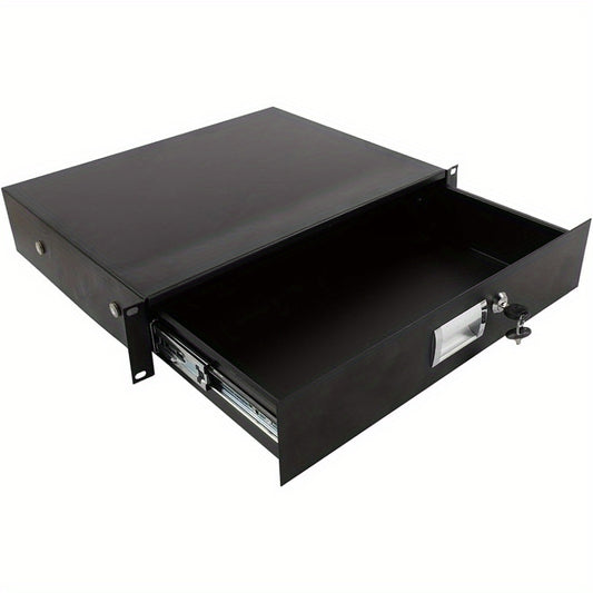 2U Rack Mount Drawer for 19 Inch AV/ Network/ DJ Equipment Racks Or Cabinets with Lock And Key