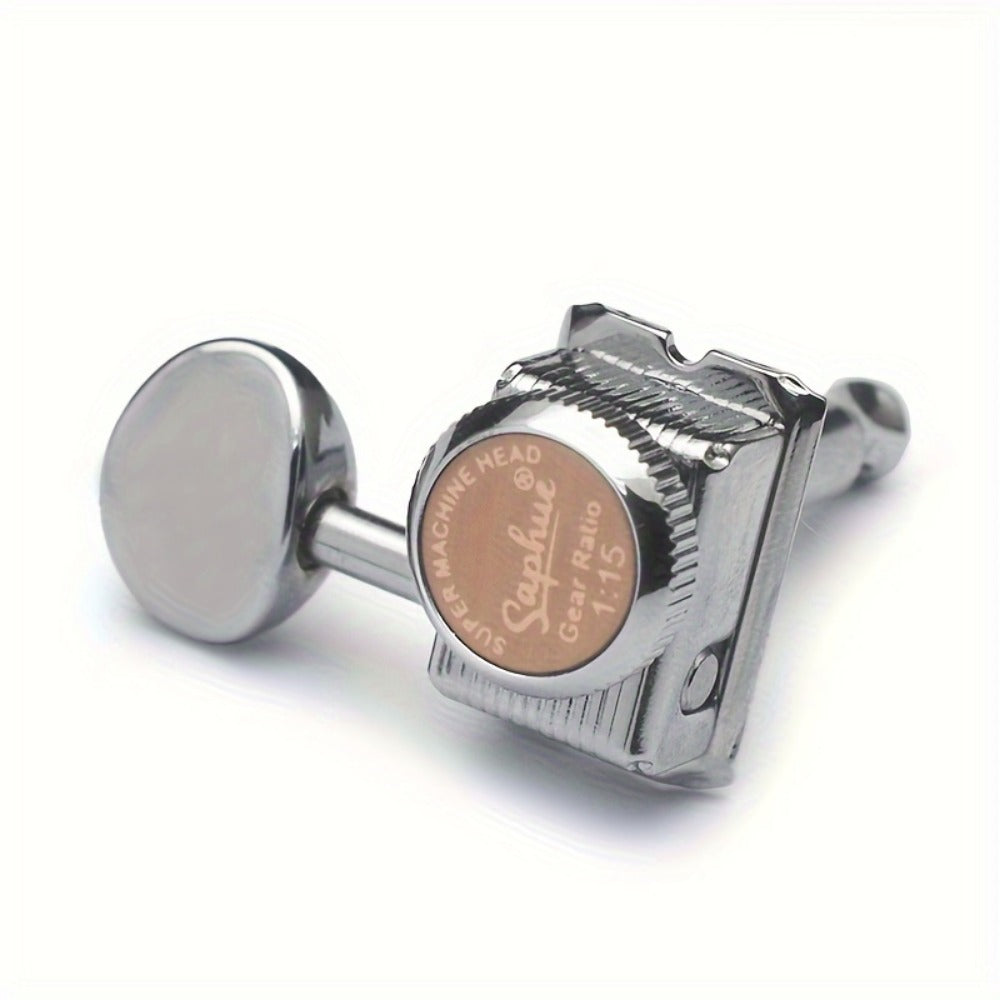 6-Inline Locking Guitar Tuners, 1:15 Ratio, Chrome or Gold Set