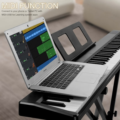 88-Key Foldable Digital Piano with MIDI, Pedal, Headphones and Bag