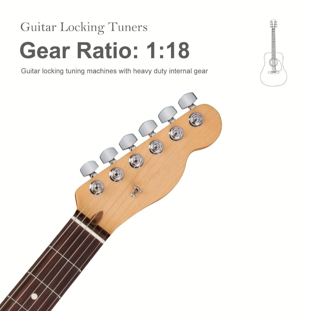 Guitar Tuning Peg Set, 6pcs, 6 pcs, SAPHUE, Premium for Replacing Guitar Tuning Hardware
