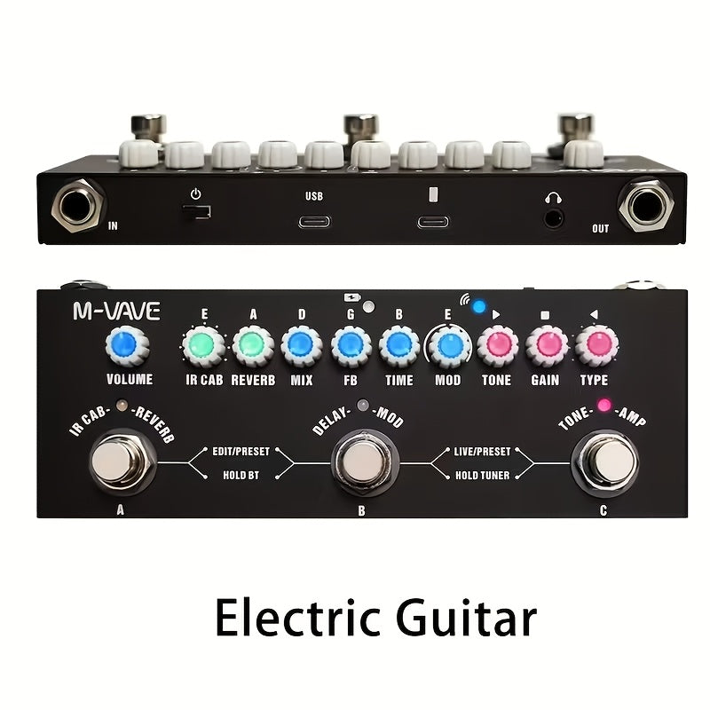 M-VAVE CUBE-BABY Multi-Function Guitar Effects Pedal, Portable Wireless Effects Processor, Recording Support And USB Charging - Music Creation Tool, Christmas Gift