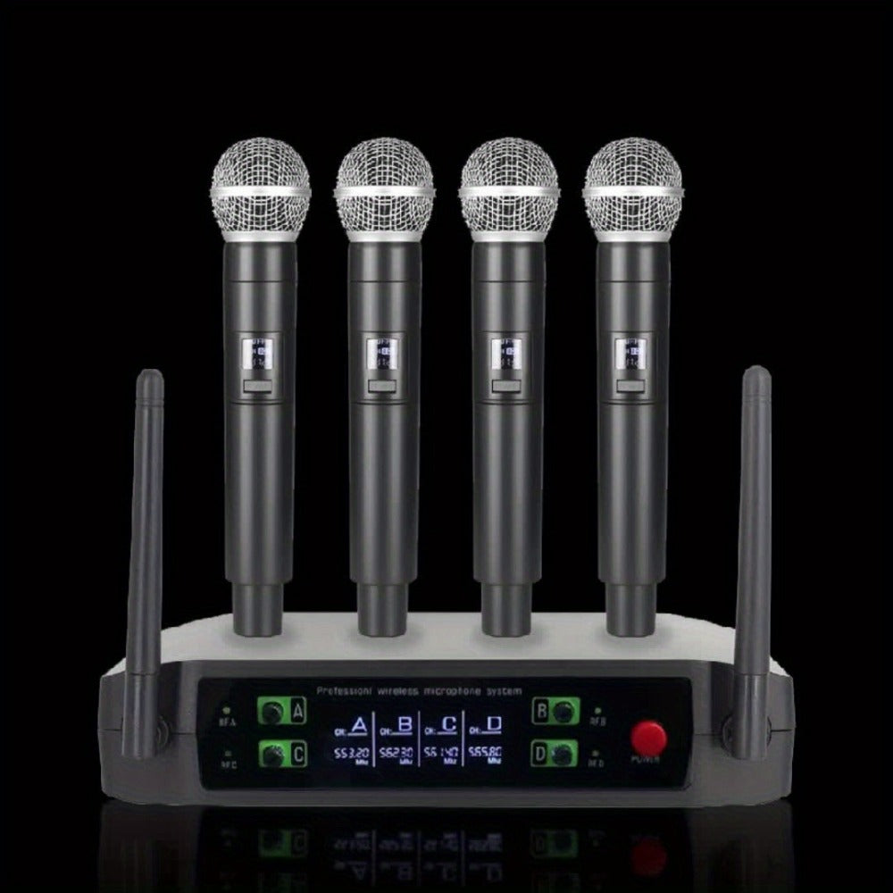 Recording Microphone, Wireless, Four-channel, Handheld for Recording and Streaming