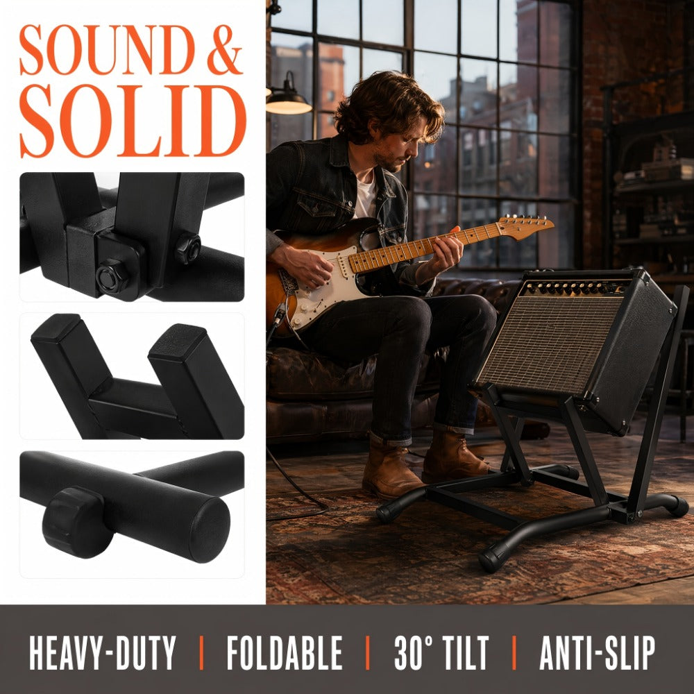 Guitar Stand, Foldable, Amp, Heavy, Duty for Holding And Displaying Guitars