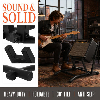 Guitar Stand, Foldable, Amp, Heavy, Duty for Holding And Displaying Guitars