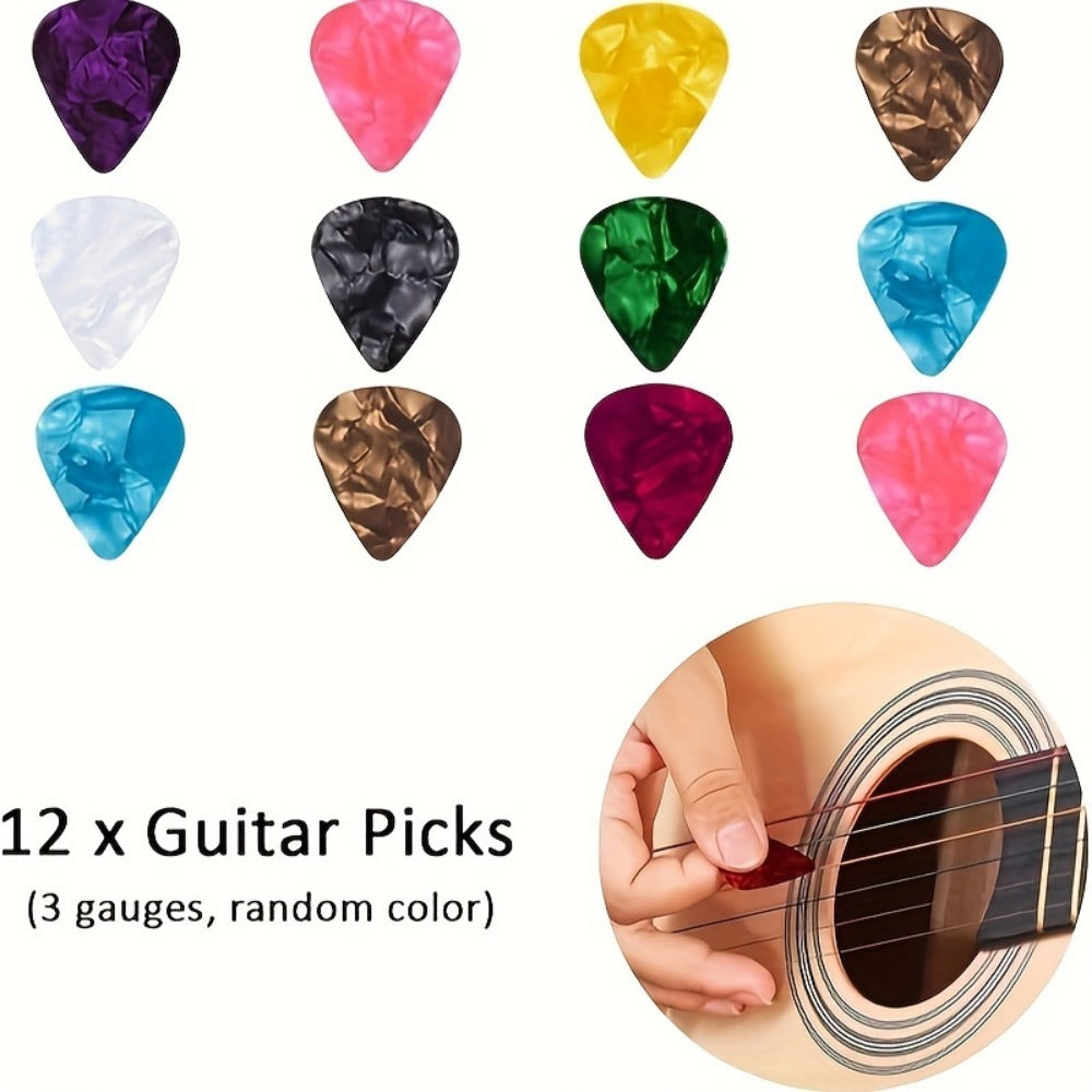 48-Piece Acoustic Guitar Accessory Kit with Strings, Capo and Picks