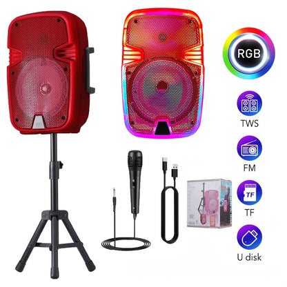 Portable Karaoke System, RGB, Remote Control, Rechargeable for Parties and Karaoke
