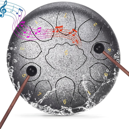 Steel Tongue Drum, 8-Inch 11-Note Rain Drum Set with Bag and Mallet Holder