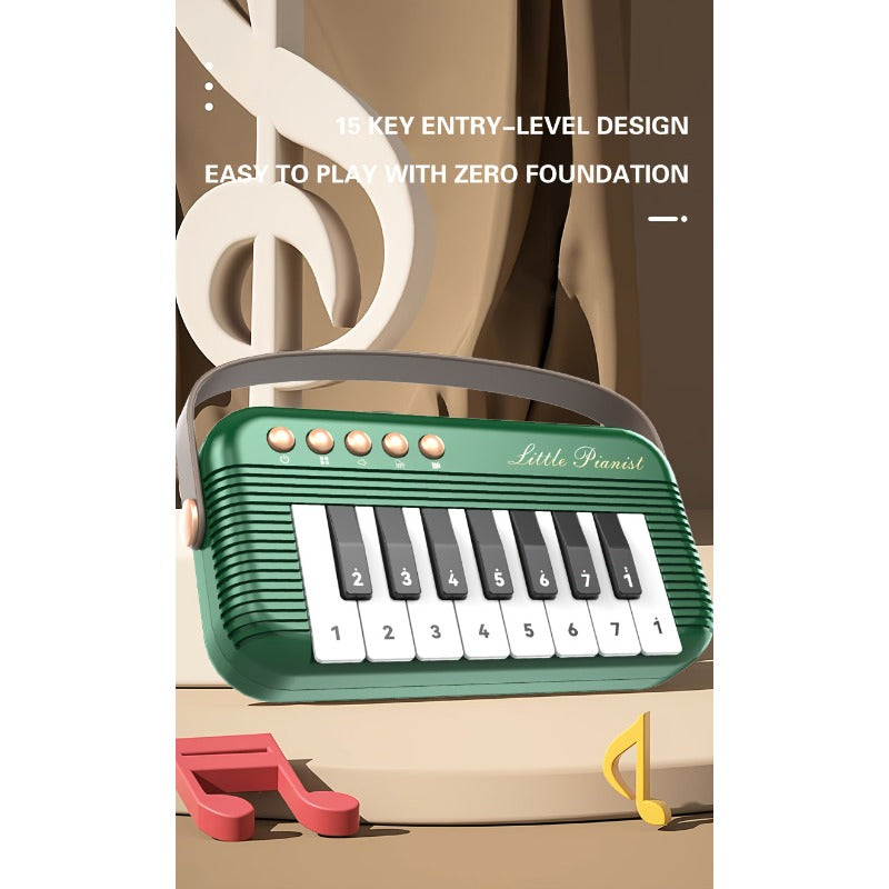 Mini Music Piano Keyboard, Portable Pocket-Sized Electronic Keyboard Ideal For Piano Practice And Learning 15 Keys Premium, Elegant Design Perfect As A Birthday Gift, New Year Gift, Or Holiday Present For Friends