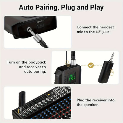 Portable PA Speaker, Dual Wireless, Wireless, Rechargeable, Dual, Lapel/Lavalier