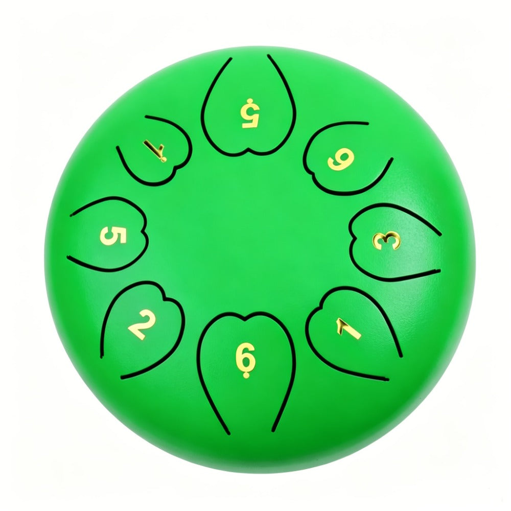 Steel Tongue Drum, 6-Inch 8-Tone Hand Drum with Mallet and Sheet Music