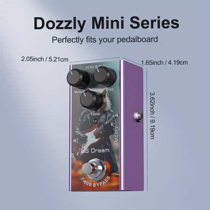 Guitar Effects Pedal, 9V, Mini, Ultimate, Drive for Electric Guitar Or Bass Tone Shaping