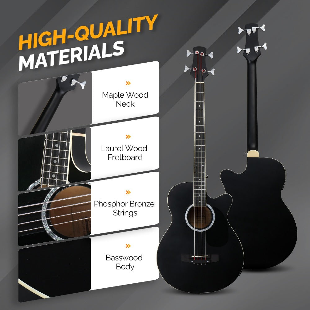Acoustic Guitar, Black with AMP, Full Size, GLARRY, 44.5In, Full for Lessons and Practice
