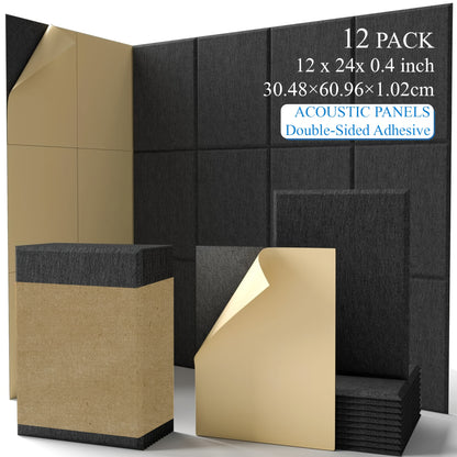 6/12pcs Rectangular Soundproof Wall Panels, Removable High-density Bonded Soundproof Wall Panels, Non-destructive to Walls, Flame Retardant, Anti-oxidation And Non-fading, Freely Assembled, Essential for Apartments, Decoration for Rented Houses