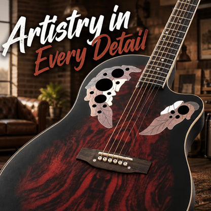 Acoustic Guitar, Adjustable, Full Size, Electric, 41-Inch for Lessons and Practice