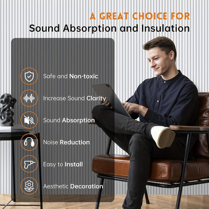 DALTACK 3pcs Large Acoustic Acoustic Foam Panel, 47.25 "X 23.65" X 0.35 "Acoustic Wall Panel, Decorative Acoustic Wall Panel for Home Studio Office
