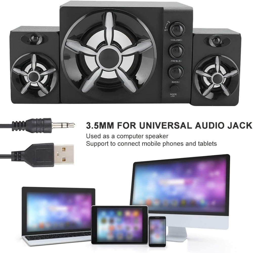 Portable PA Speaker, 3.5mm, RGB, USB, Computer, Speakers, Subwoofer for Parties